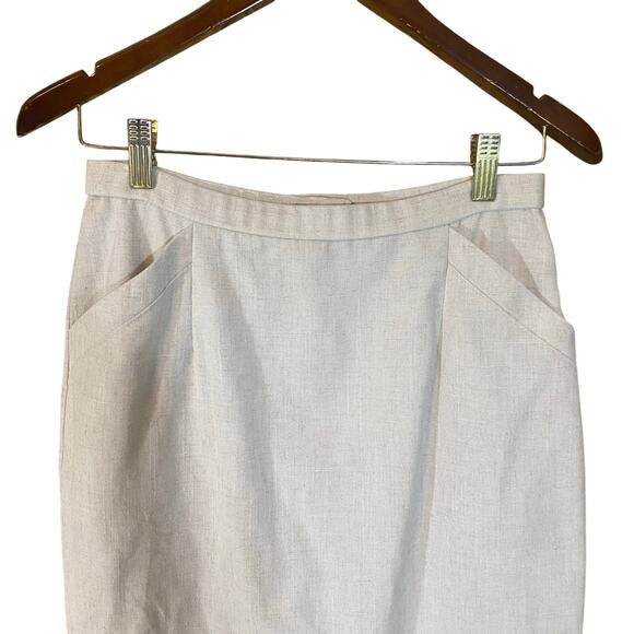 Pendleton Linen Blend Pencil Skirt Beige Size 8 Made in USA vintage - Picture 7 of 7